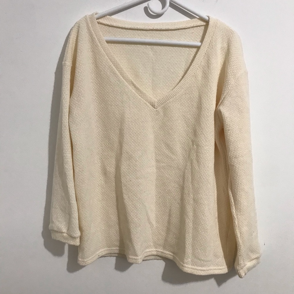 knit cream sweater